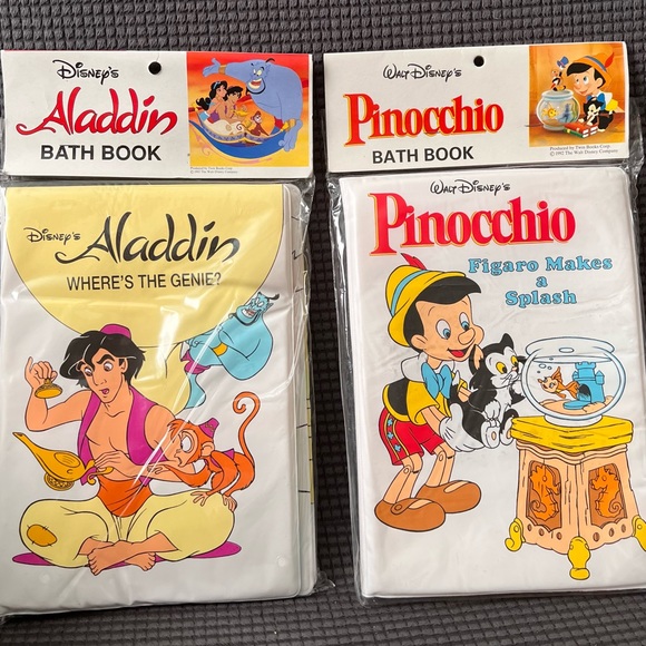 RARE Vintage Disney Children's Bath Book SET OF 2 - 1992 - NEW - Picture 1 of 2